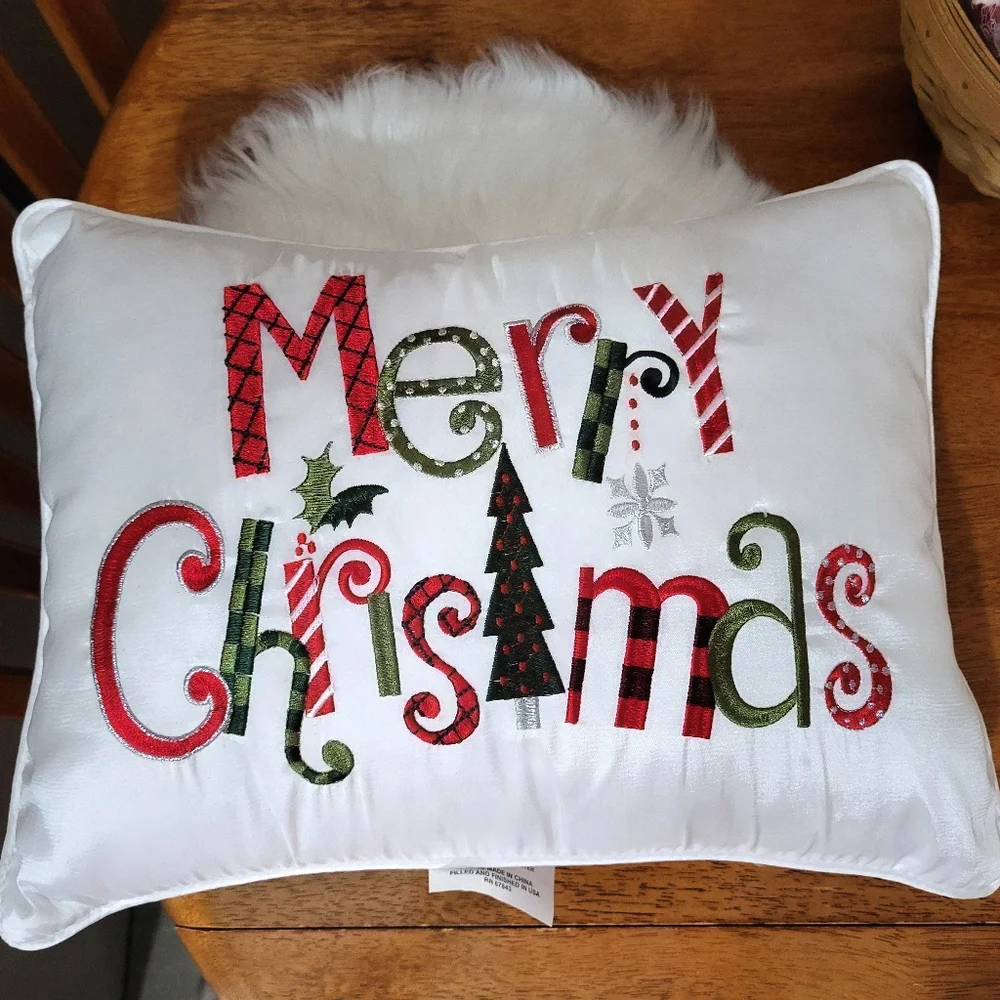 Whimsical Merry Christmas Throw Pillow